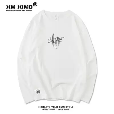 Men's short sleeve T-shirt printing base shirt trend men's cotton clothes autumn fashion brand half sleeve autumn clothing long sleeve