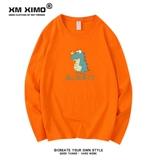Японский динозавр, хлопковый летний тонкий лонгслив, базовая футболка с круглым воротником, оверсайз, подходит для подростков
