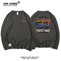 Letter shark long sleeve T-shirt mens 2020 new spring and autumn dress Korean trend base shirt thin cotton sweater