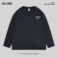 [❤️Обычные манжеты] Маленький логотип Fanatic на груди, темно-серый, длинные рукава.