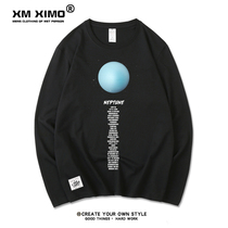 Moon long sleeve T-shirt men ins autumn men autumn mens coat loose autumn cotton base shirt inside the tide white sweater