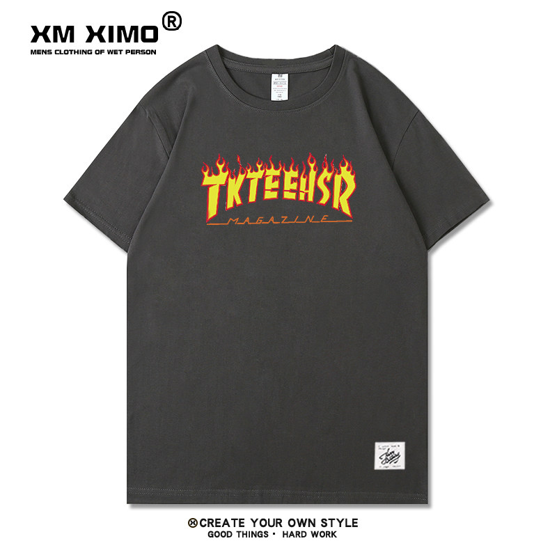 2019 summer new trendy brand hip hop hiphop printing national tide short sleeve T-shirt men couple loose trend half sleeve