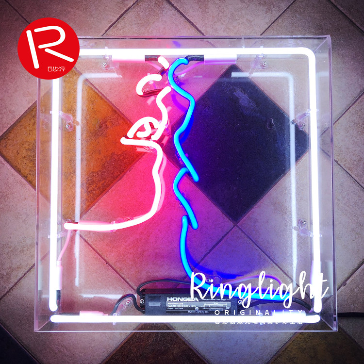 30 years of ingenuity - romantic love kiss KISS ME neon light box glass tube creative decoration gift