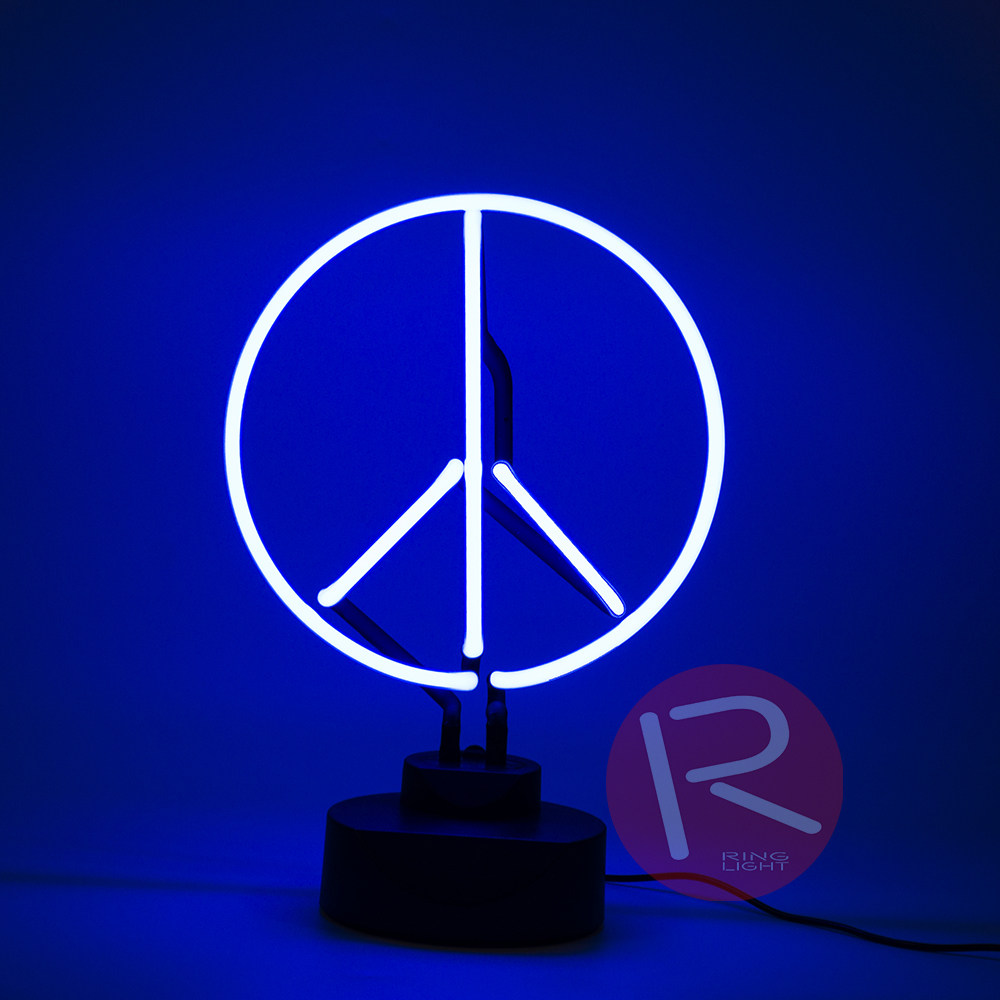 Fashion Tide PEACE Peace Logo Handmade Glass Tube Desktop Neon Background Decoration Atmosphere Light