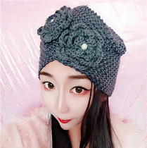 New double pearl corn kernels hand-woven knitted wool leaning tower head scarf fashion hat headwear