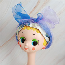 Retro vintage vintage nostalgic butterfly hit color ribbon wide-brimmed hair bow hairband hair accessories headdress