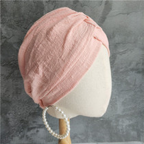 Vintage Fashion French Medieval Simple Elegant Casual Versatile Cotton Linen Breathable Multicolor Turban Baotou Cap