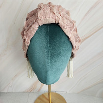 Original lace leaf fungus edge summer womens hat Korean fan series Muslim cute live turban head cap