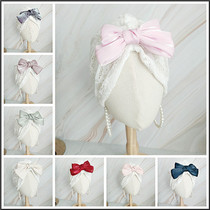 The new lace hollowed out all-match simple retro small fragrance princess sweet pressed hair bow all-inclusive head cap