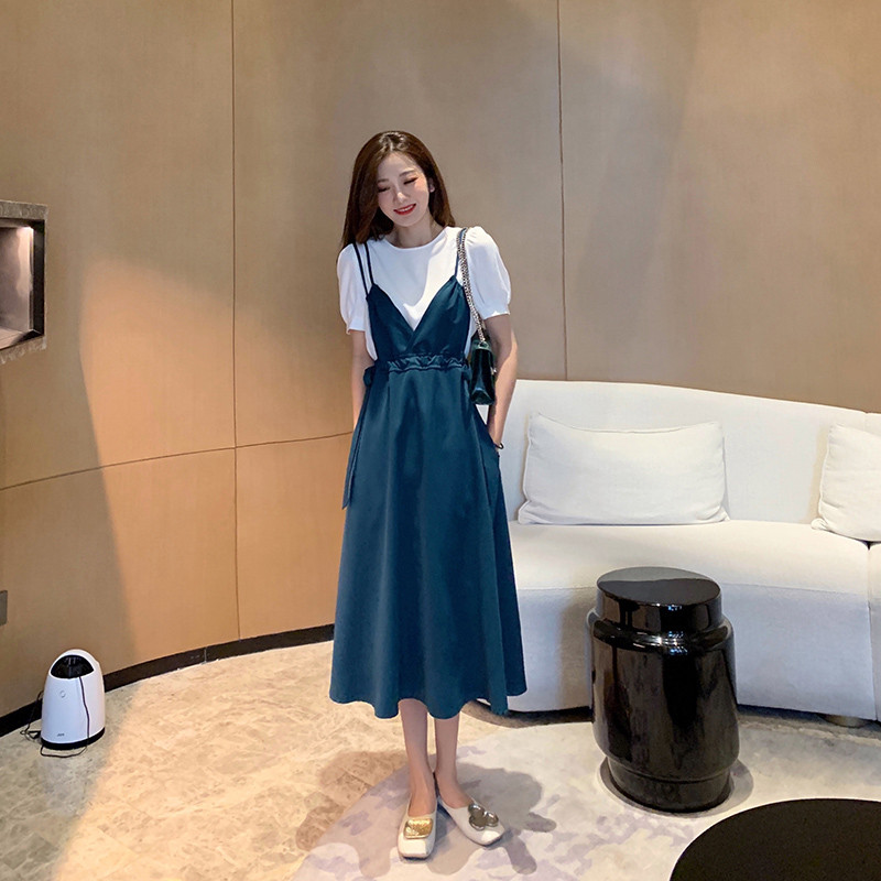  XL+White top, slip dress  