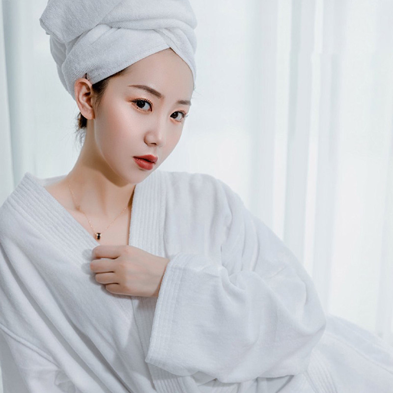 Morning gown woman bride groom bridesmaid white method thickened couple party with makeup accompanied gift autumn winter bathrobe