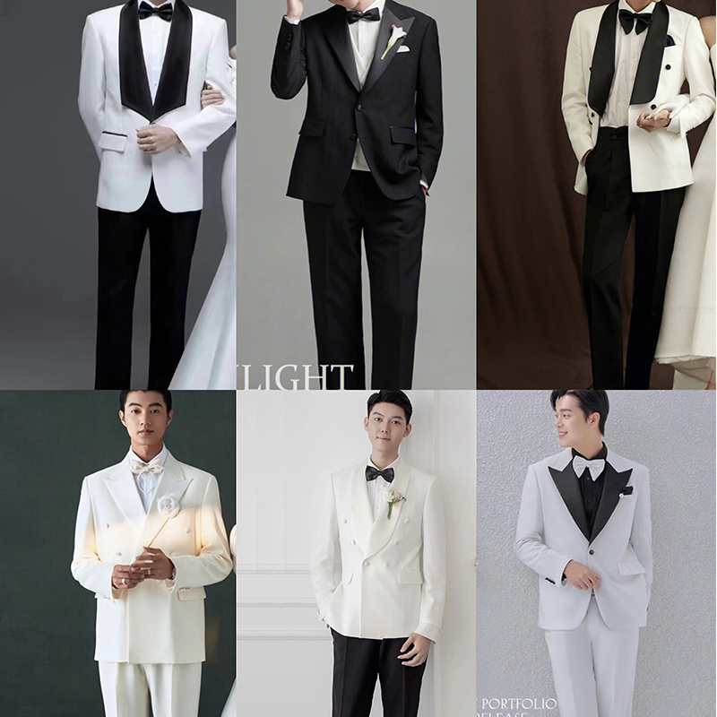 Photo Studio Theme Men's Clothing Wedding Photography Travel Photography Suit Performance Stage Host Photo Shoot Suit Three-Piece Set