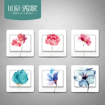 Sale Plant Floral Switch Self Sticker Socket Sticker Creative Cartoon Switch Decorative Sticker