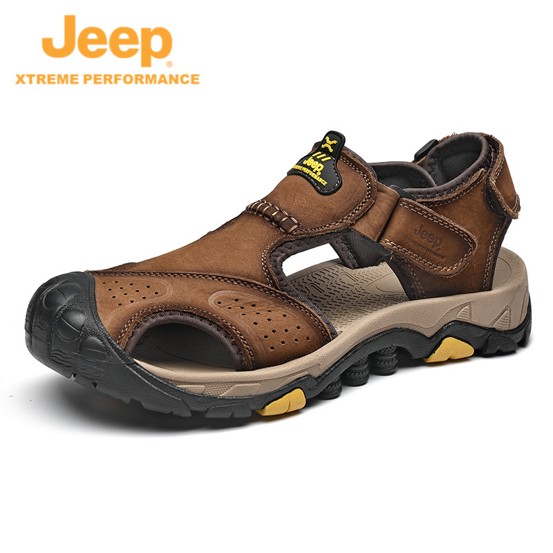 Jeep Summer Climbing Sandals Sandals Men's Non-slip Breathable Bag Feet Beach Shoes Indoor and outdoor Dual-use Handy Fashion Casual Shoes