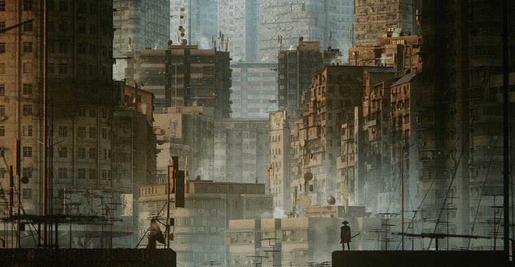 C4D blender室外未来贫民窟城市建筑废旧房屋大楼房子3d模型fbx设计素材 007-cg男孩