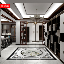 Custom new Chinese tile parquet living room floor tile puzzle microcrystalline floor tile into the entrance welcome pine pattern