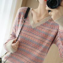 2020 Autumn and Winter new solid color cashmere sweater women V collar pullover knitted base shirt sweater slim wool sweater tide