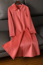 2020 new double-sided cashmere coat womens long high-end woolen 100 pure wool anti-season woolen coat
