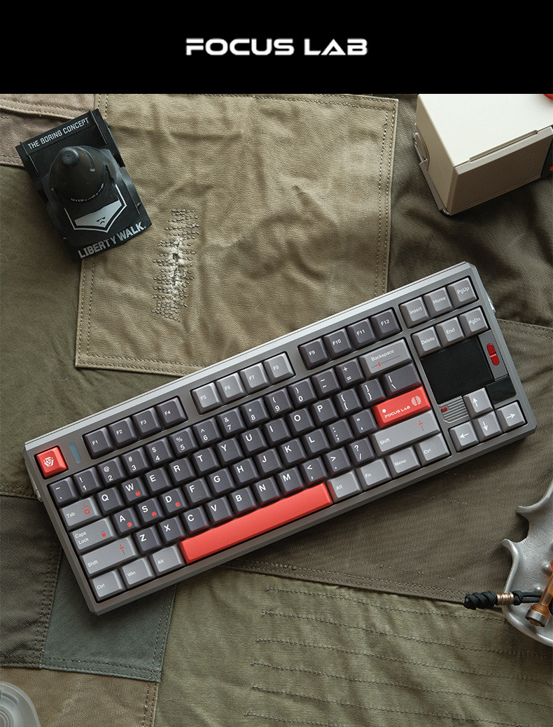 Клавиатура механическая FOCUS LAB Ctrl87 Propeller космический серый, переключатели Milk Yellow