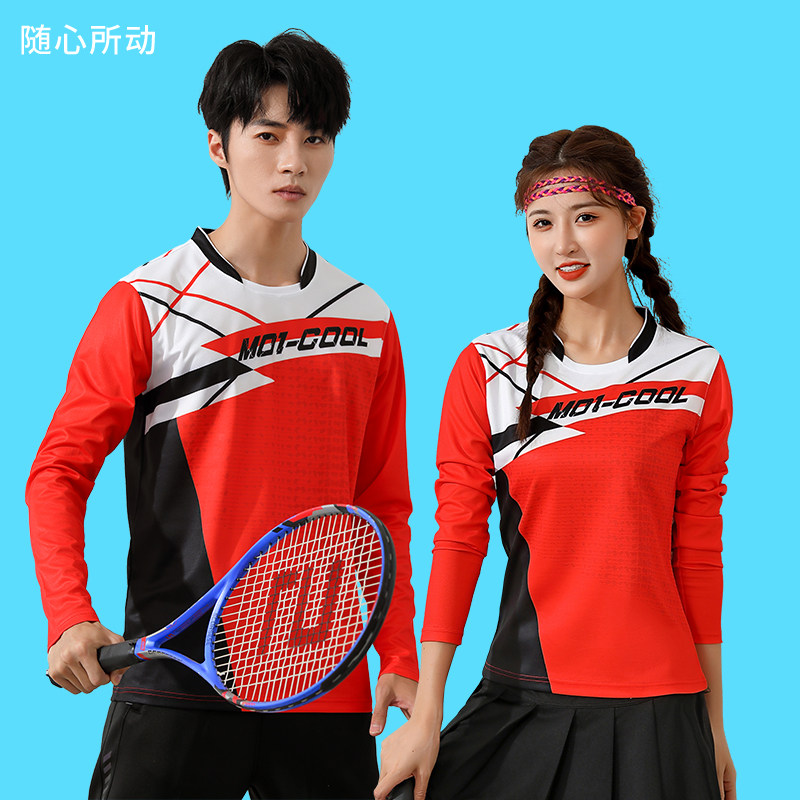 Autumn Winter Badminton Suit Long Sleeves Men And Women's Speed Dry Lovers Sportswear Jacket Tennis Ping-pong Shirt Customized Print