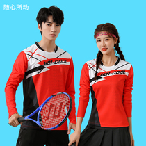 Autumn Winter Badminton Suit Long Sleeves Men And Womens Speed Dry Lovers Sportswear Jacket Tennis Ping-pong Shirt Customized Print