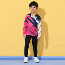 Autumn and winter badminton suit childrens long-sleeved trousers table tennis tennis sportswear running quick-drying breathable custom