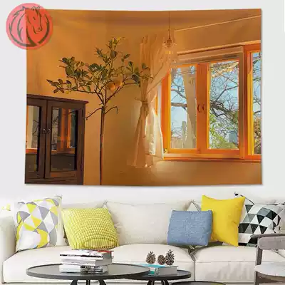 Background cloth ins hanging cloth net red bedside wall decoration bedroom dormitory bed photo wall cloth warm room retro