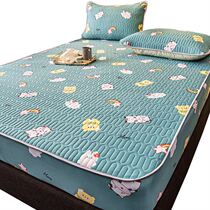 Ice silk mat four-piece set summer washable foldable student dormitory three-piece air-conditioned soft seat household single