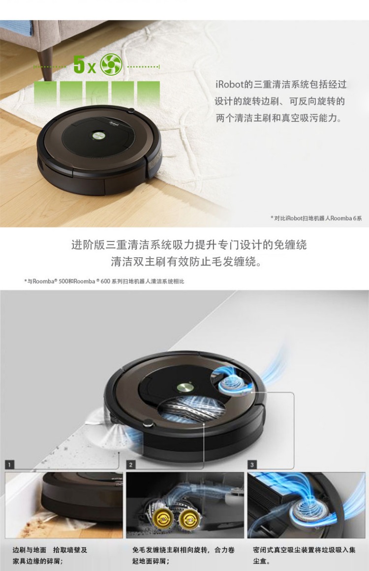Robot iRobot890 quét nhà thông minh của chúng tôi tự động lên kế hoạch làm sạch máy hút bụi máy thổi bụi mini