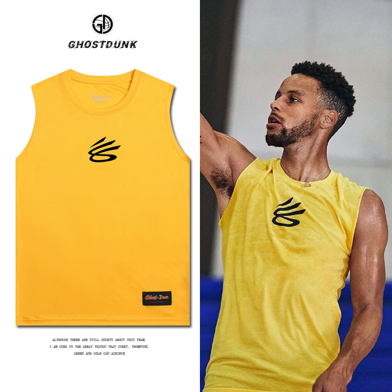 Curry basketball vest American training suit Quick-drying loose men's sports jersey Running fitness waistcoat Sleeveless T-shirt