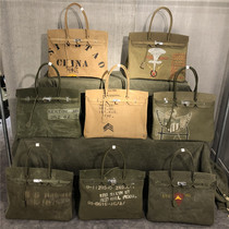 Marxism independent original Readymade military style Hosokawa Hakugawa Handmade ancient cloth Hand bag