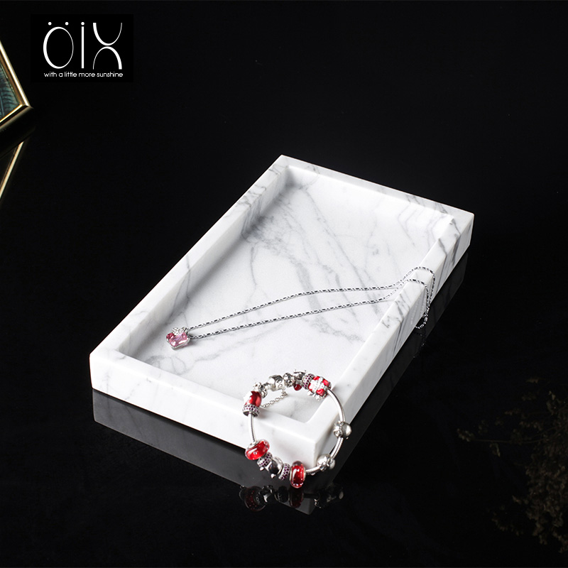 OIX Nordic style Home Ins marble nursery Rectangular Creative Pendulum accessories Cosmetics Contained Bathroom