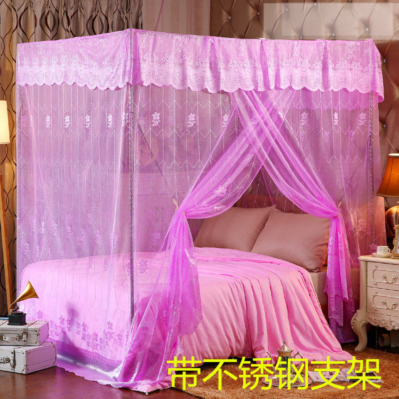 Mosquito nets Home 1 8m beds Traditional old fashioned single door princess without bracket with steel tube encryption thickened 1 5m2 mi