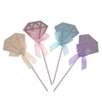 Cake plug-in birthday card diamond plug-in decorations birthday party dress up party five a pack