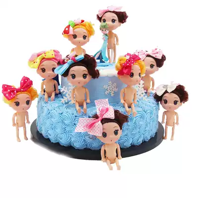 12cm Fuzzy doll scene toy Cake doll Barbie doll cake decoration baby cake ornaments