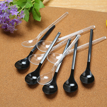 Disposable long handle yoghurt sweet black transparent spoon ice cream ice-cream Cream Milkshake Cake Spoon