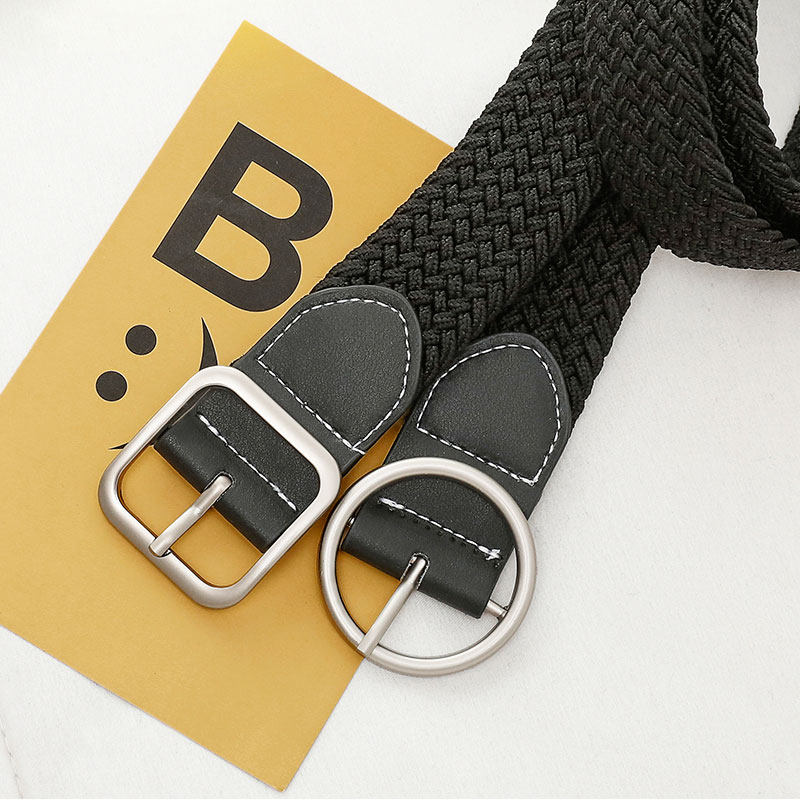 Canvas belt lady elastic woven tightness strap male and female Korean version Jane about 100 lap casual ins wind pants with tide