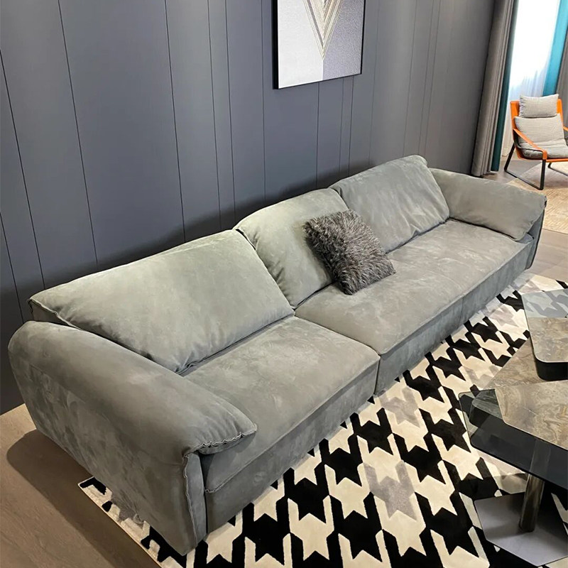 baxter sofa frosted genuine leather elephant ear-style minimalist living-room straight up tech cloth designer turned fur