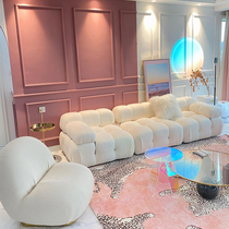 Fabric Sofa Small Household Type Block Tofu Block Nordic Designer Net Red Ins minimalist bread module Middle Pie