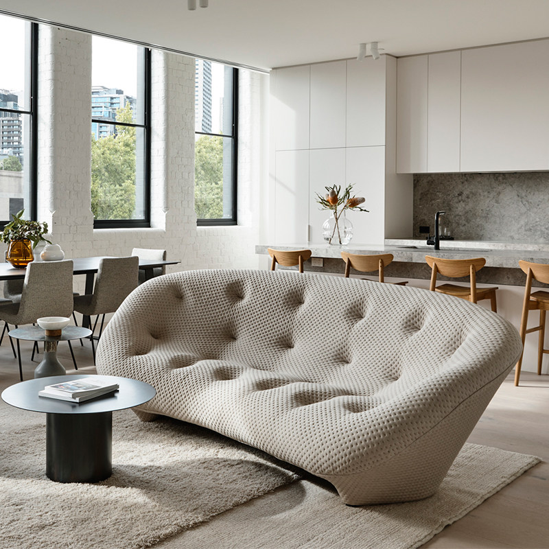 Written meaning space sofa ligne roset designer arched living room Italian style creative profiled shell plom