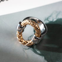 Wanwan Gao Ding tide must enter the donut shape ring 316 steel +24k gold plating 19052492