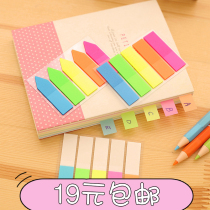 Korean stationery creative fluorescent classification index sticker Loose-leaf label sticker Transparent indicator sticker Post-it note