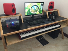 Китайский столик 简约实木琴桌编曲工作台音乐制作桌midi键盘桌音频调音台录音棚桌