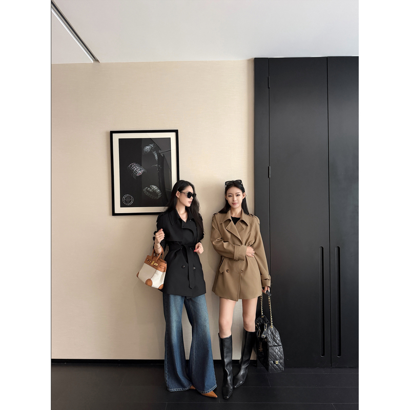 5Werkwen Scepter Trench Coat 2.0 Short Classic Lapel Double-Breasted Trench Coat with Waist-Cinching Casual Jacket 5Werkwen Scepter Trench Coat 2.0 Short Classic Lapel Double-Breasted Trench Coat with Waist-Cinching Casual Jacket