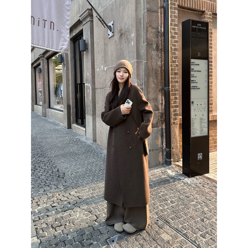 5Werkwen Luxury Classic Coat, High-End High-Count Cashmere Alpaca Double-Sided Wool Coat for Women, Winter Outerwear
