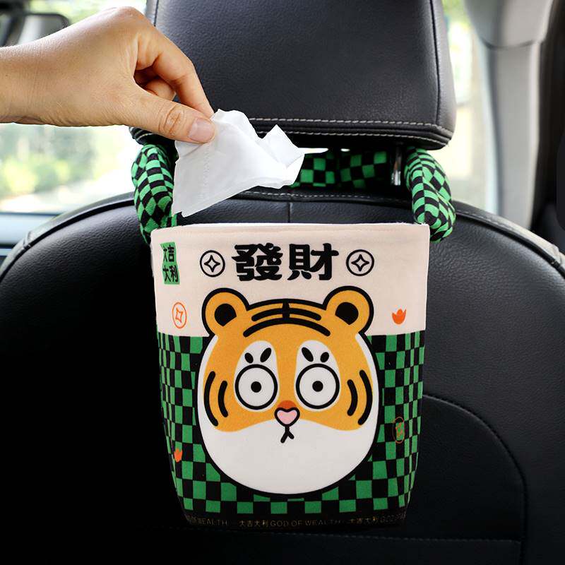 Cartoon truck trash bin car rear discharge bag car inner supplies creative mounted multi-function waterproof tank