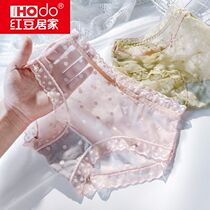 Red Bean Home Lace Pants Lady Sexy Charming Summer Ultra Slim Breathable New Unmarked Teenage Girl Mid-Waist Shorts