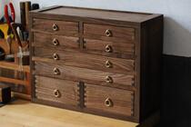 (Out of stock) desktop small cabinet solid wood jewelry cabinet storage cabinet (wooden Tree Craft)