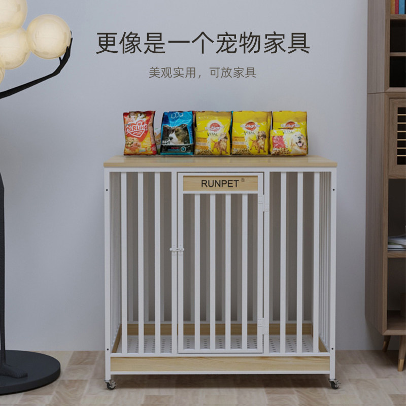 Dog Cage Sub Large Dog Fencing Fence Small Dog Midsize Dog Full Square Tube Plus Coarse Pet Cage Gold Mattedi Interior