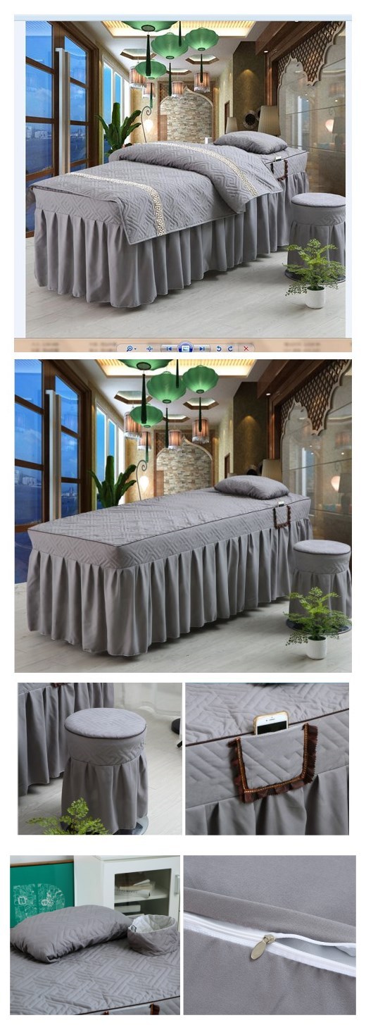 Đơn giản màu sắc đẹp làm đẹp giường bao gồm bốn bộ thẩm mỹ viện mua khăn trải giường spa